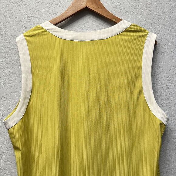 Nina Leonard Crape Shift Dress Size Plus Sz 2X Lemon Yellow Festival Party Light - Picture 3 of 10